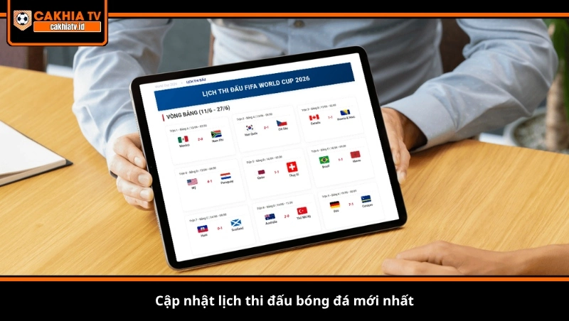 cập nhật lịch thi đấu bóng đá mới nhất