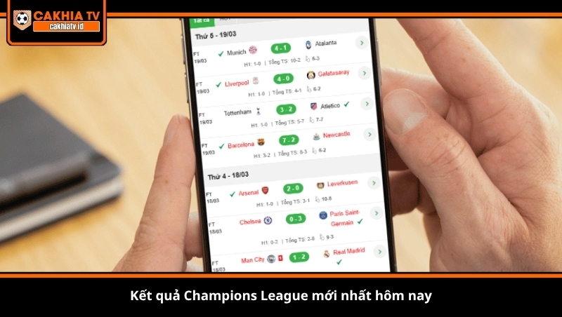 kết quả Champions League mới nhất hôm nay