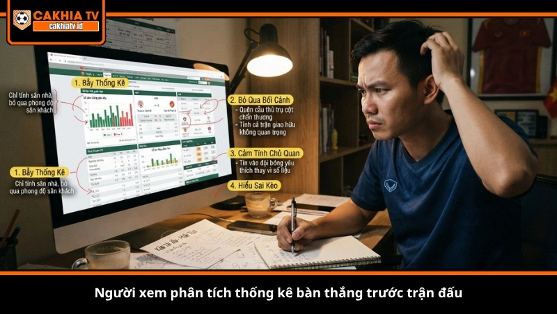 Người xem phân tích thống kê bàn thắng trước trận đấu