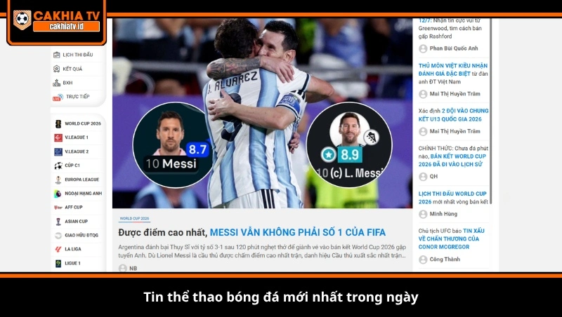 Tin thể thao bóng đá mới nhất trong ngày