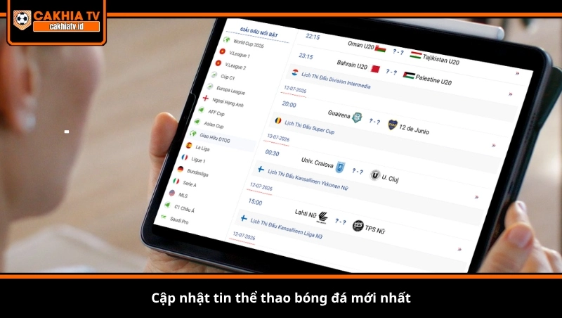 Cập nhật tin thể thao bóng đá mới nhất